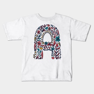 Tropical Letter A Kids T-Shirt